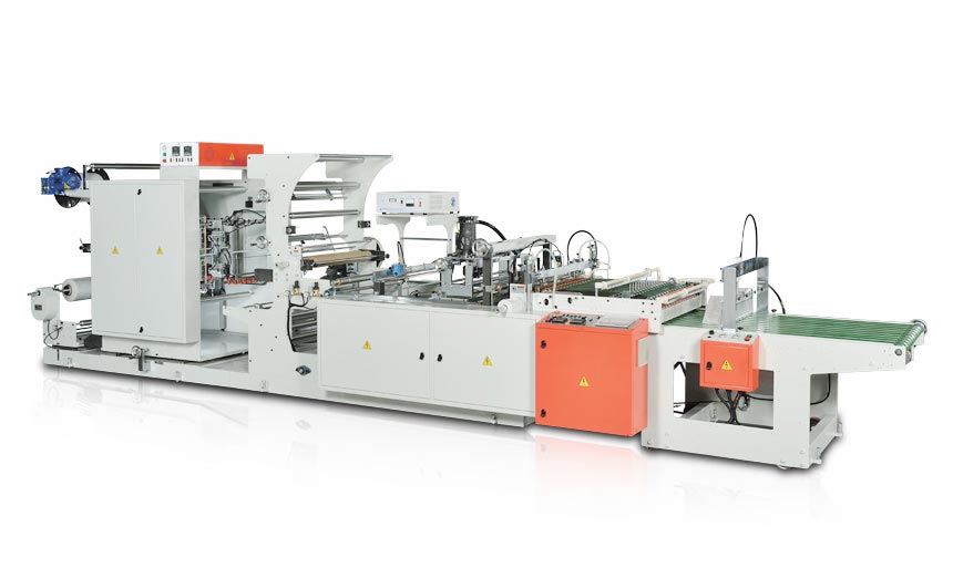 automatic poly zipper bag making machine, grip bag making machine produced by S-Dai industrial in Taiwan